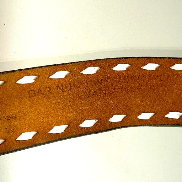 BAR NUNN Leather Belt with Silver Buckle